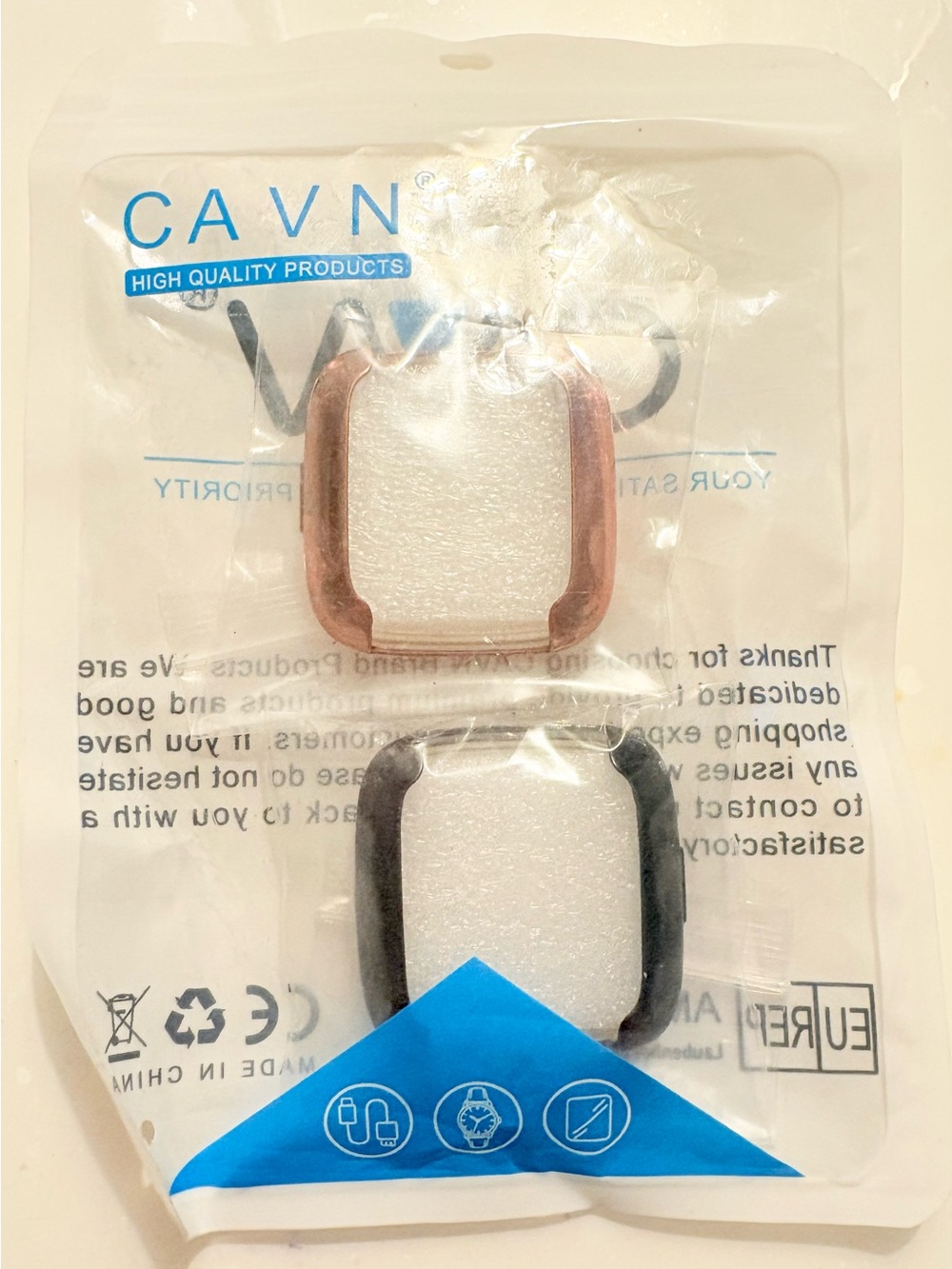 CAVN Screen Protector Case for Fitbit Versa 2 Black/Rose Gold